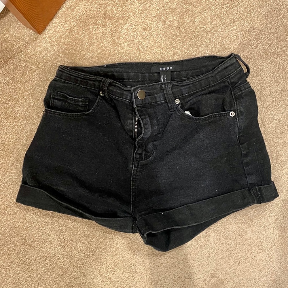 Forever 21 Black Denim Shorts